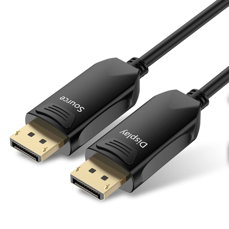 BIFALE DP Fiber Optic Cable 25ft, DisplayPort Fiber Optic, 32.4 Gbps, 8K@60Hz, 4K@165Hz, 2K@144Hz, DP1.4, Gold Plated Connector, Compatible with PC, Laptop, HDTV, Monitor, Projector, Blu-ray Player - Image 1